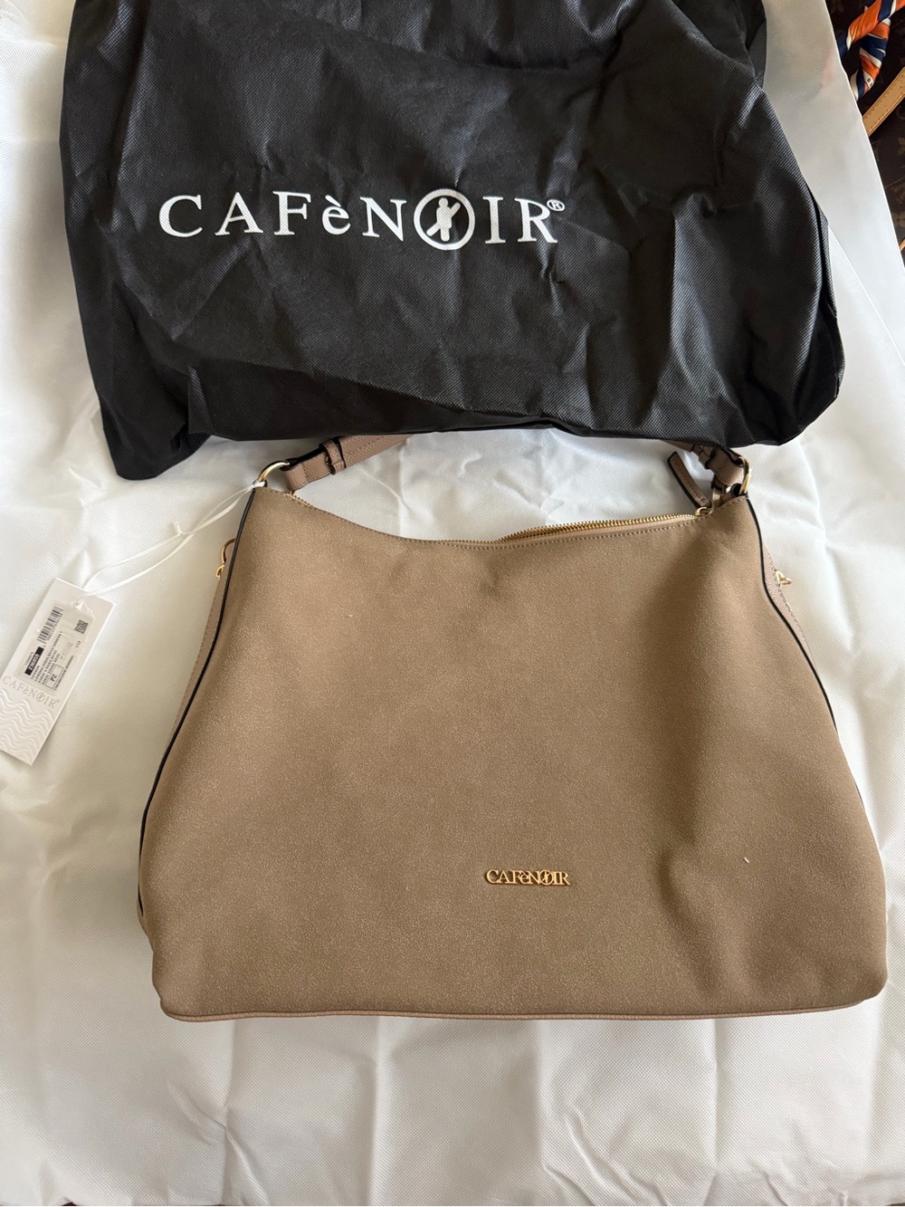 BRAND NEW WITH TAGS CAFeNOIR Taupe Shoulder Bag - Women's Hobo Bag in Taupe